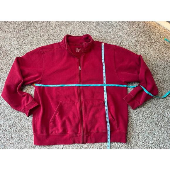 VINTAGE L.L. BEAN Men's sweatshirt/jacket; zip up mock neck, XL, long sleeve - Picture 3 of 8